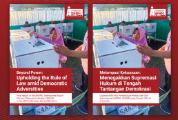 Beyond Power: Upholding the Rule of Law amid Democratic Adversities report cover in English and Bahasa Indonesian. Credit: ANFREL