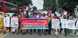 Garment Workers protesting in Bangladesh streets. Credit: National Garment Workers Federation (NGWF)