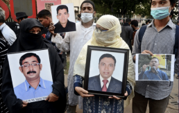 Families of victims of enforced disappearances in Bangladesh. Credit: STR / NurPhoto / NurPhoto via AFP 