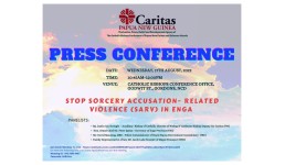 Flyer for Caritas PNG SARV press conference Credit: Caritas PNG