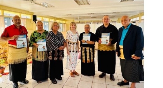 Civil Society Forum of Tonga with their report Critical Questions and Challenges of Deep-Sea Mining from the Kingdom of Tonga. Credit: PIANGO 