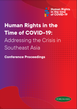 Cover of FORUM-ASIA report Human Rights in the Time of COVID19: Addressing the Crisis in Southeast Asia