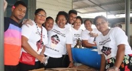 Photo of Faranisese Ratu and members of the  Tailevu  Students Association mark International Day of the World’s Indigenous Peoples in Fiji