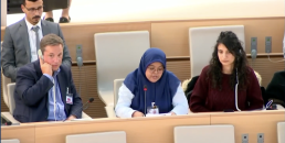 Fitria Sumarni speaking at the 15th Sessions on UN Forum of Minority in Geneva . Credit: UNTV