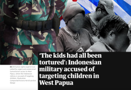 "'The kids had all been tortured’: Indonesian military accused of targeting children in West Papua" . . . The Guardian's investigative report on Indonesian atrocities in West Papua on 25 September 2023. Image: The Guardian/Screenshot/ APR