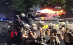 Indonesian police around tank firing weapon during September 2025 protests. Credit: SoloMan22555/Wikimedia Commons
