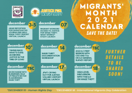 Flyer for Migrant Forum in Asia's Migrants' Month 2021 calendar. Credit: MFA