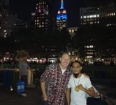 Photo of DTP trainer Joshua Cooper with DTP alumnus Cesario Da Silva in front of the Empire State Building. Credit: Cesario Da Silva