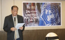 RK Sanayaima speaking at the UN Day event in Manipur. Credit: MC Meetei