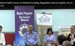 Speakers at the Malaysian Bar Association webinar on Poltiical funding, Regulation and Corruption. Credit: Malaysian Bar/Facebook