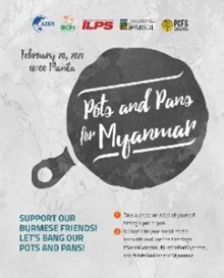 Poster for Pots and Pans for Myanmar campaign