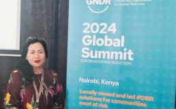 Nukila Evanty, Chairwoman of the Indigenous Peoples' Initiative (IMA) and Executive Director of the Women Working Group (WWG), at the 2024 Global Summit for Disaster Risk Reduction in Nairobi, Kenya. (Source: Special)
