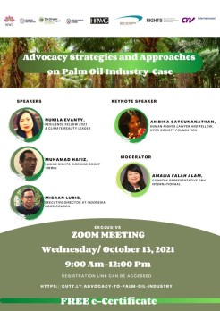 Flyer from webinar Advocacy Strategies and Approaches on Palm Oil Industry