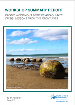Cover of OHCHR Workshop summary report: Pacific Indigenous Peoples and Climate Crisis: Lessons from the Frontlines