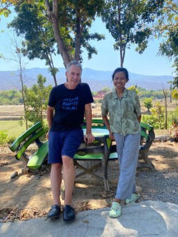 DTP Executive Director Patrick Earle and alumna Bertha Samponu at the International Youth Training Centre (IYTC) in Chiang Mai. Credit: DTP