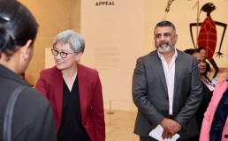 Justin Mohamed, Ambassador for First Nations People, with Penny Wong. Credit: Sarah Friend/DFAT