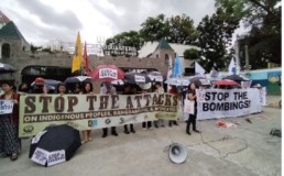Protestors at Philippines air force aerial bombings in Northern Luzon. Credit: Int'l Indigenous Peoples Movement for Self Determination & Liberation/Facebook 