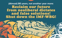 80 years, not another year more: Reclaim our future from neoliberal dictates and false solutions! Shut down the IMF-WBG! campaign flyer Credit: International Indigenous Peoples Movement/Twitter