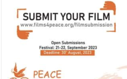 Advertisement to submit films for Peace Film Festival. Credit: Peace Film Festival
