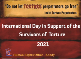 Title slide from Human Rights Office - Kandy Internatinoal Day in Support of the Survivors of Torture video