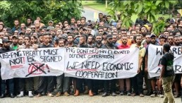 Students Protest Against US-PNG Defence Agreement, May 2023 (Photo Credit: PNG Daily TV)