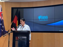 Terrell Oung speaking at SBS Studios. Credit: DTP