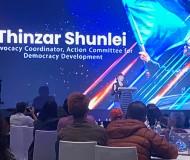 Thinzar Shunlei presenting at the Asia Democracy Assembly. Credit: DTP