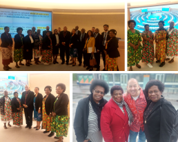 Photos of the members of the Vanuatu NGO Coalition for Gender Equality in Geneva for the Vanuatu UPR. Credit: Jenny Ligo
