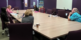 DTP trainer Joshua Cooper and participants at the Brown Bag lunch. Credit: DTP