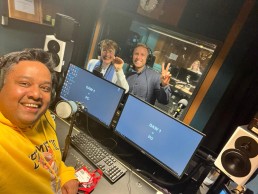 Photo of Mubashar Hasan and ABC radio presenters. Credit: SBS World News