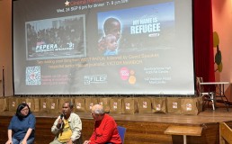 Victor Mambor introducing Indonesian/West Papuan film screenings. Credit: DTP