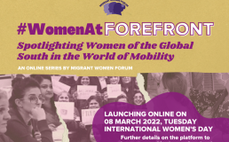 #WomenAtFOREFRONT brochure Credit: Migrant Women Forum
