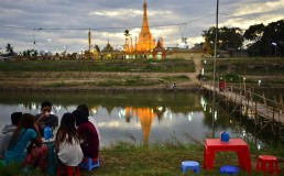 Young people gathering at lakeside in Myanmar. Credit: ANU