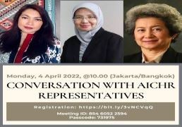 Flyer for the Conversation with AICHR Representatives. Credit: Yuyun Wahyuningrum LinkedIn